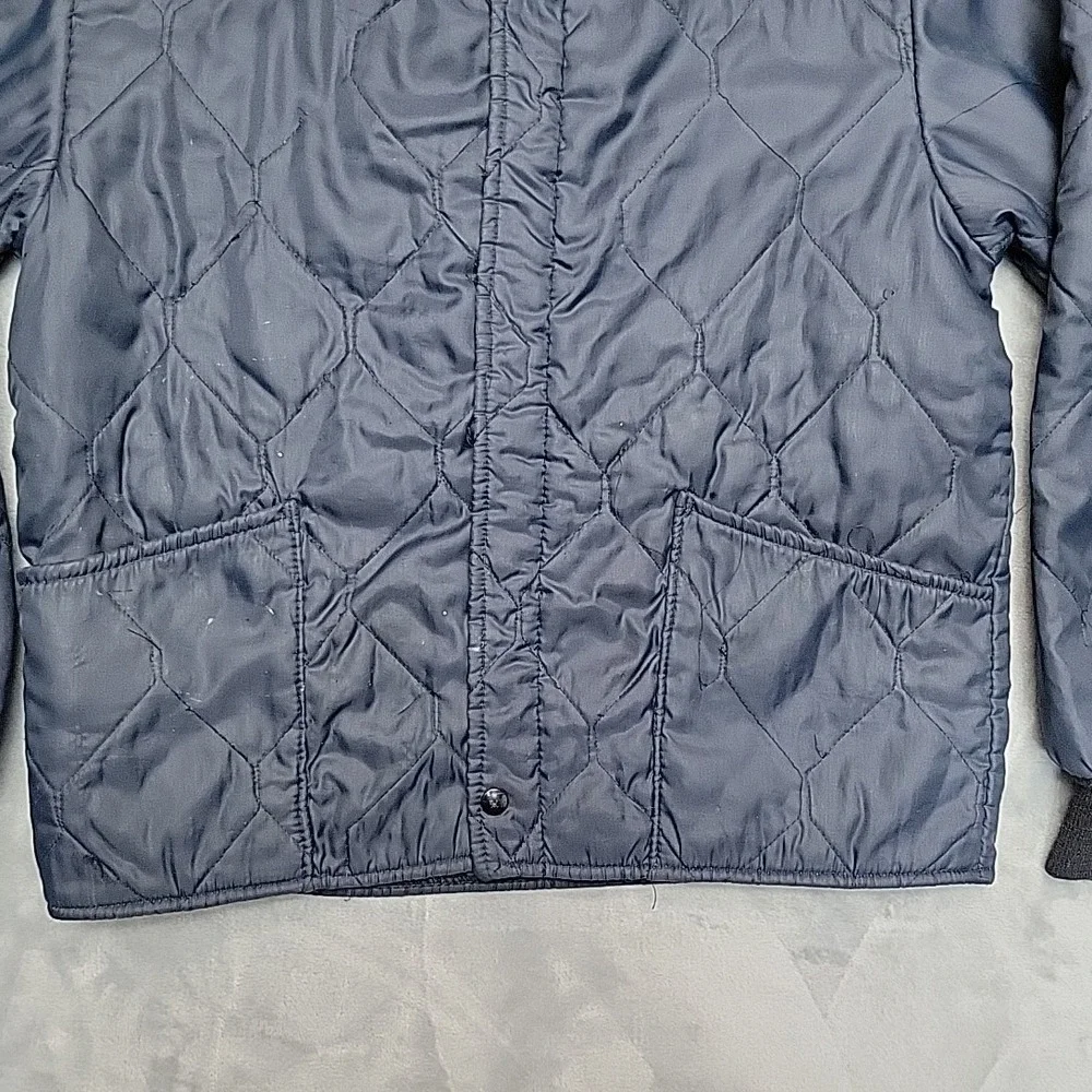 Vintage Wear-Guard  Jacket Mens Medium Navy Blue Quilted Bomber Work Made In USA